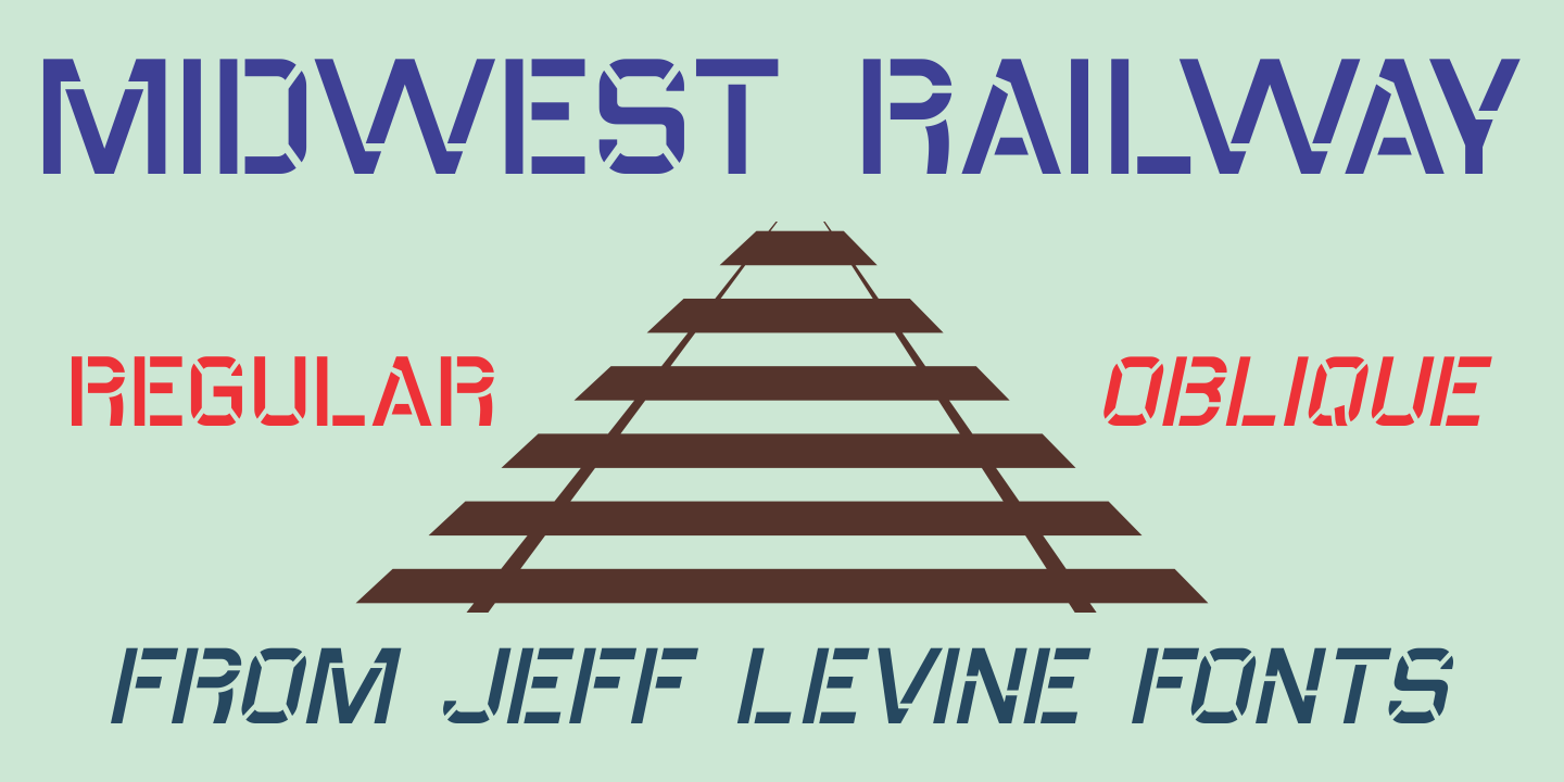 Beispiel einer Midwest Railway JNL Oblique-Schriftart